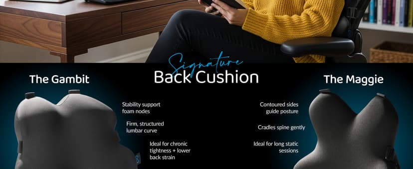 Everlasting Comfort Lumbar Support Pillow for Office Chair - Memory Foam Back Cushion for Car Seat - Promotes Better Posture, Back Pain Relief - Ideal Gaming and Desk Chairs Work and Home Essentials