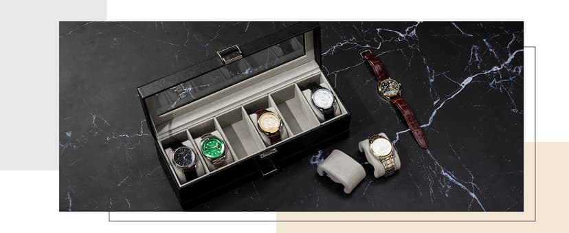 ProCase ProCase Watch Box, 6 Slot Watches Display Case with Drawer, Mens Watch Case with Glass Lid, 2-Layer Mens Jewelry Organizer Storage Holder, Birthday Valentine Gifts for Men -6 Slot, Black