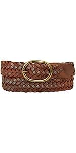 Eddie Bauer Women's Casual Leather Belts with Durable Metal Buckle
