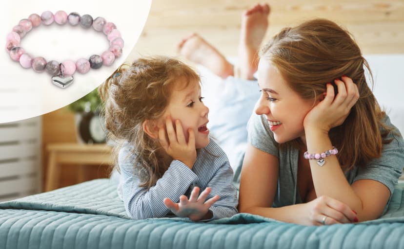 Gifts for Mom, Christmas Gifts for Mom Women, Stocking Stuffers for Women, Birthday Mothers Day gifts from Daughter Son, Unique Handmade Natural Stone Bracelet.