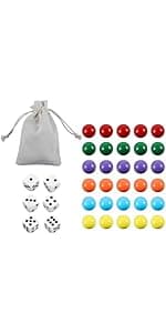Original Marble Game Wahoo Board Game Double Sided Painted Wooden Fast Track Board Game for 6 and 4 Players 6 Colors 24 Marbles 6 Dice for Family Friends