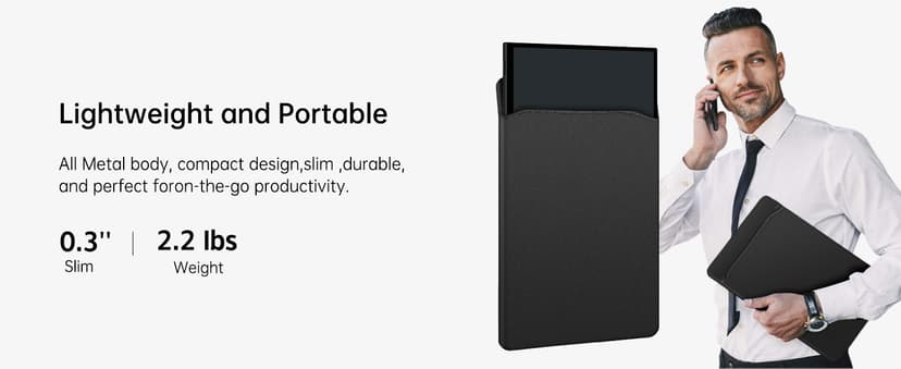 CAPERAVE 15.6'' Portable Monitor Touchscreen, FHD IPS Touch Screen with Tempered Glass, Travel Monitor with Kickstand & Speaker, HDMI USB C External Monitors for Mac Laptop Phone Computer