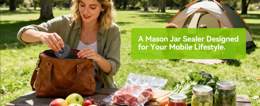 Upgraded 3-in-1 Electric Mason Jar Vacuum Sealer Kit for Mason Jars, Food Savers & Containers | Food Preservation System for Kitchen | Ideal for Canning Jams, Pickles, Dry Foods, Grains & Leftovers