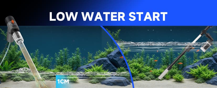 VIPASKA Electric Aquarium Gravel Cleaner Kit with High Pressure Strong Suction, 6-in-1 Multifunction Fish Tank Vacuum Cleaner and Water Changer for Aquarium, Gravel Vacuum with Sand Filter Tools