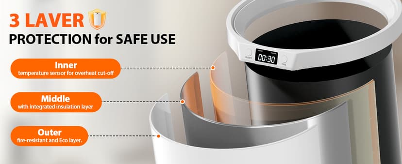 Towel Warmers for Bathroom, 20L Large Towel Warmer Bucket, Fits Up Two 40"X70" Oversized Towels, Bathrobes, Blankets, Towel Heater with LCD, 4 Timer Setting and Auto Shut Off(White)