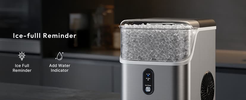 EUHOMY Nugget Ice Maker Countertop, Ready in 7 Mins, 35Lbs/24H Pebble Ice Maker Machine, Self-Cleaning Countertop Sonic Ice Makers with Ice Scoop&Basket, Pellet Ice Maker for Home, Stainless Steel