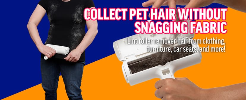 ChomChom Roller Pet Hair Remover – Original Size Reusable Lint Roller for Cat & Dog Hair on Furniture, Couch, Carpet, Car, Rugs & Bedding – Portable, Eco-Friendly (White) B00BAGTNAQ