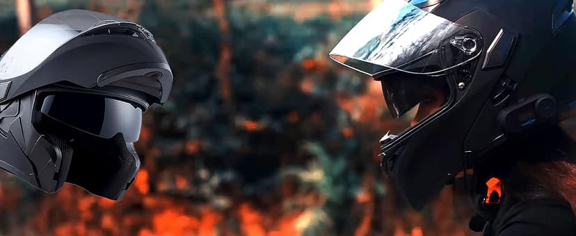 1Storm Motorcycle Modular Full Face Helmet Bike Flip up Dual Visor Sun Shield: HB89 Matt Black