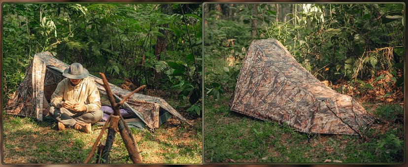 GEERTOP Ultralight Bivy Tent for 1 Person 3 Season Waterproof Single Person Backpacking Tent for Camping Hiking Backpack Travel Outdoor Survival Gear
