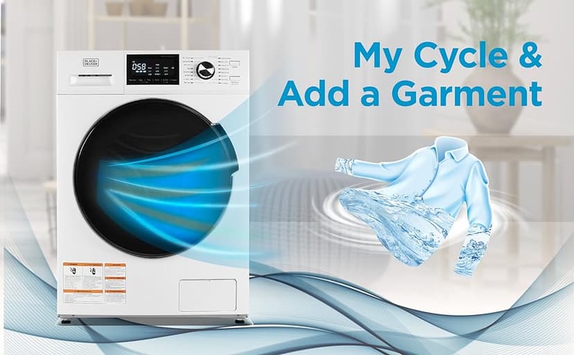 BLACK+DECKER Front Load Washer, 2.7 Cu. Ft. Compact Washing Machine with LED Display & 16 Cycles