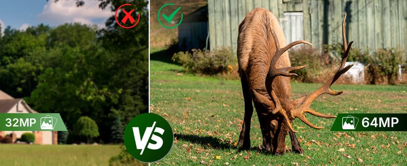 P70 (Non-Cellular,Non-WiFi) Trail Camera, 64MP 1296p, Game Cameras with No-Glow IR Night Vision, Motion Activated, Waterproof for Wildlife Deer Cams, Hunting