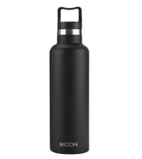 Milton Thermosteel Flip Lid 500, Double Walled Vacuum Insulated Thermos 500 ml | 16 oz | 24 Hours Hot and Cold Water Bottle with Cover, Stainless Steel, BPA Free, Leak Proof | Silver