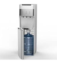 Self Cleaning Hot and Cold Bottom Load Water Cooler Dispenser with Ice Maker 5 Gal Built-in Bullet Ice Maker 22lbs Daily Capacity Black