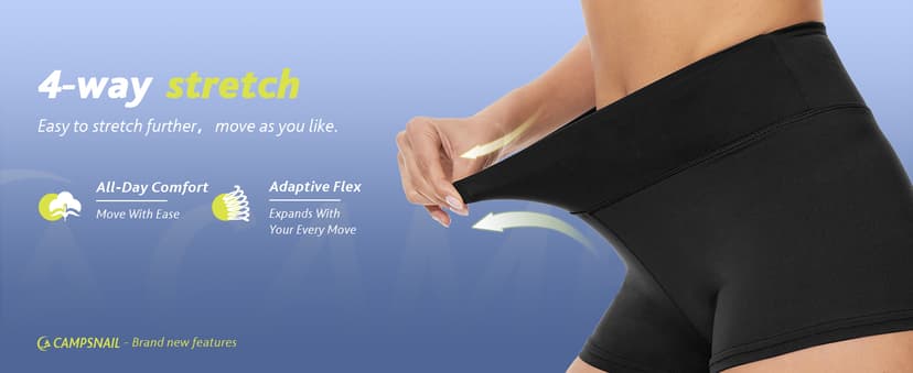 CAMPSNAIL Workout Biker Shorts Women - 3"/5"/8" High Waisted Tummy Control Spandex Booty Volleyball Shorts for Yoga Dance