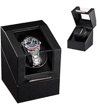 ProCase ProCase Watch Box, 6 Slot Watches Display Case with Drawer, Mens Watch Case with Glass Lid, 2-Layer Mens Jewelry Organizer Storage Holder, Birthday Valentine Gifts for Men -6 Slot, Black