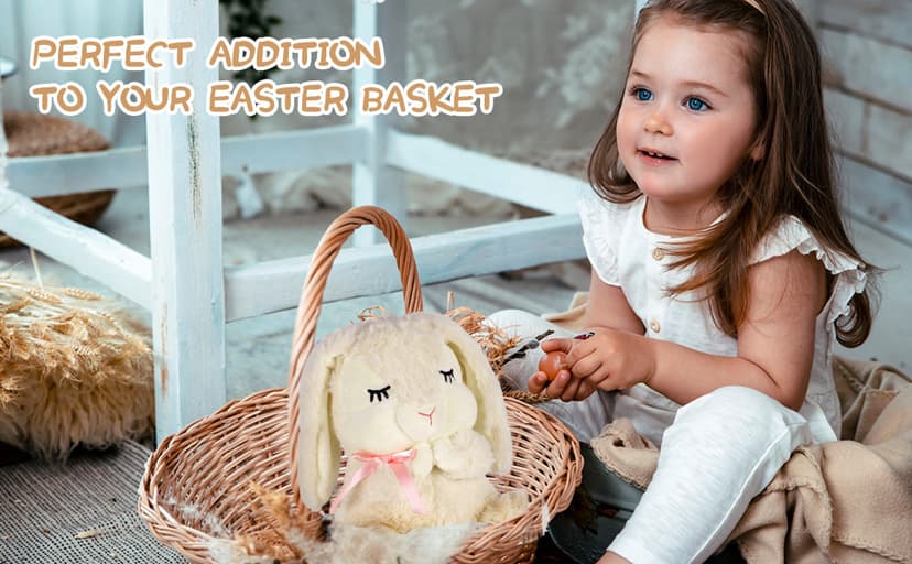 Baptism Gifts for Girls, Baby Dedication Gift, Christening Gifts for Baby Girls, Baptism Gifts Set Include 7'' Plush Bunny and Let's Pray Book in Keepsake Box.