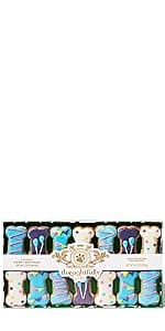 Thoughtfully Pets, Blue Dog Birthday Cookie Gift Set, Hand Decorated Crunchy Dog Treats in Bone Shapes, Great for Birthdays, Set of 8