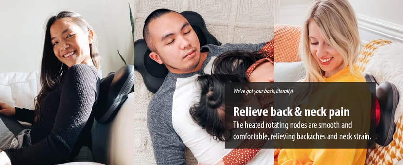 Zyllion Shiatsu Back and Neck Massager with Heat - 3D Electric Kneading Deep Tissue Massage Pillow for Muscle Pain Relief, Black, ZMA-13