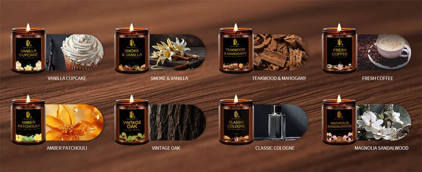 Fresh Coffee Candles, Coffee Scented Candle, Natural Soy Candles for Home Scented, Long Lasting with 50 Hour Burn Time, Gifts for Men Women B0F21RT1BQ