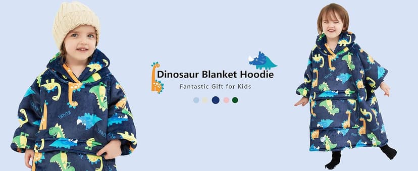 KFUBUO Wearable Blanket Hoodie for Kids Sherpa Patterns Oversized Sweatshirt Blanket With Pocket 6-10 Year Old Girl Boy Birthday Gifts Cat