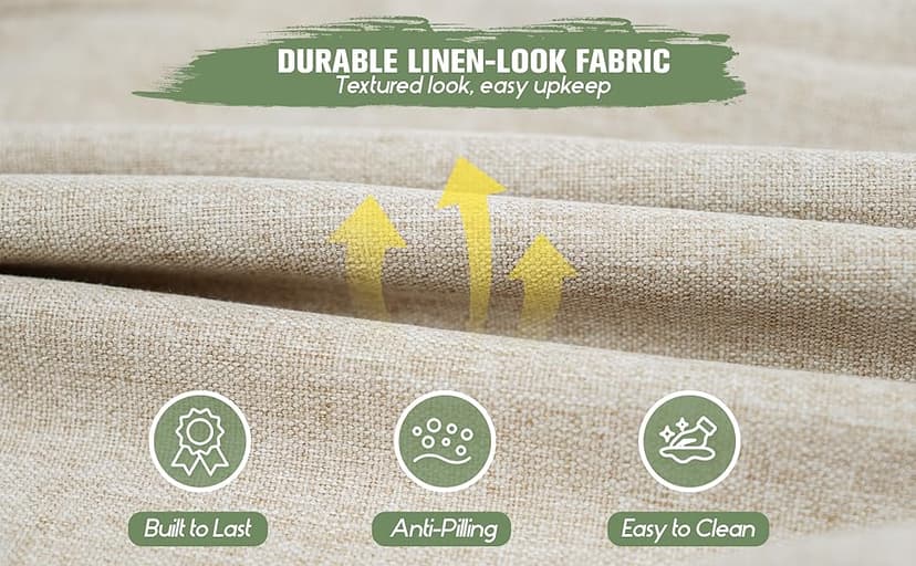kingphenix Dining Chair Cushions Set of 4, 2.5 inch Thick Kitchen Chair Pads with Ties, Non Slip Bottom, Removable Washable Cover, 17” x 16”, Beige