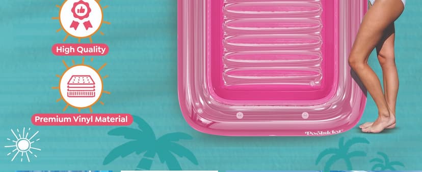 Premium Inflatable Tanning Pool Lounger | Inflatable Tanning Bed for Adults - 4 in 1 Multipurpose Suntan Tub | Pool Floats Adults, Inflatable Pool Float | Tanning Float - Sunbathing Pool Raft