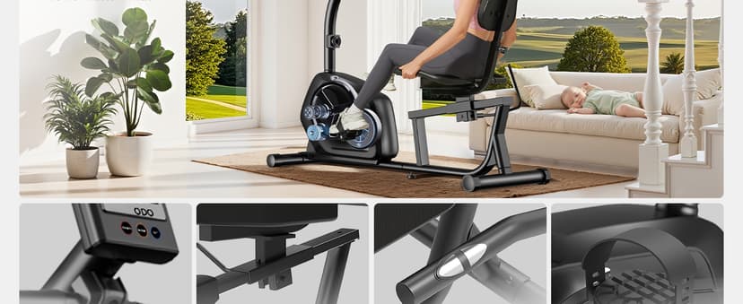 Recumbent Exercise Bike, Magnetic Staionary Bikes for Home with 16-level Resistance & Adjustable Seat, Staionary Bike for Seniors Adults, 330 LBS & LCD Monitor