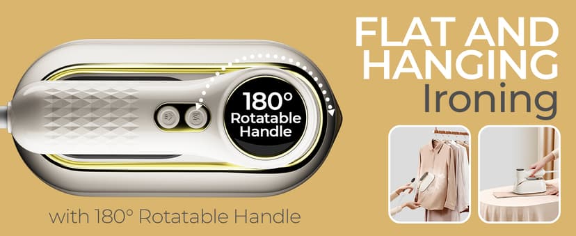 NIASSO Portable Travel Steamer, 1200W Handheld Fabric Steamer for Clothes, 4 Modes with LCD Display, Powerful Wrinkle Remover for Home & Travel, 150ml Water Tank, 10S Fast Heat-Up, 180° Swivel Handle