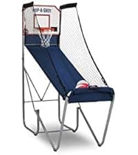 Pop-A-Shot Official Pop-A-Pass Electronic Arcade Style Football Toss Game | 4 Inflatable Mini Footballs | Foldable, Portable, Tote Bag Included