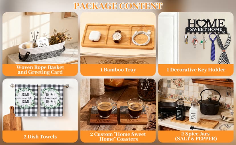 House Warming Gifts New Home, 10 Pcs Housewarming Gift Ideas, New House Gift Basket for Homeowners Couples Women, Closing Gifts for Home Buyers