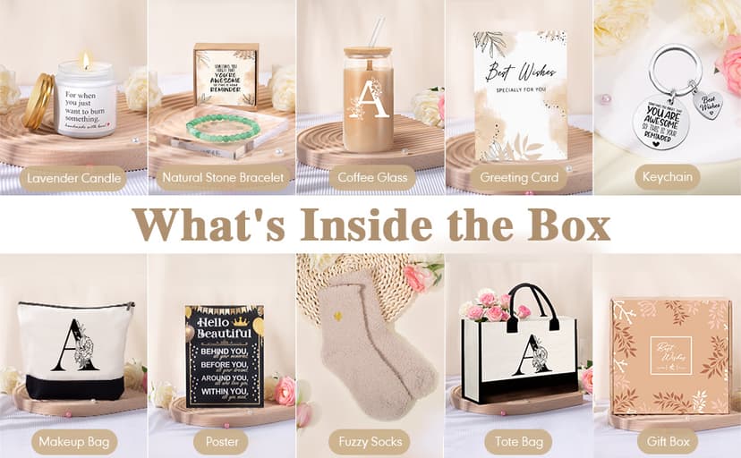 Birthday Gifts for Women, Monogrammed Initial Gift for Teacher Wife Mom, Tote Bag B0FCXSQBTR