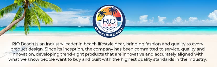Rio Brands 17" Extended Height 4-Position Folding Beach, Camping, Lawn Chair, Blue/White/Green