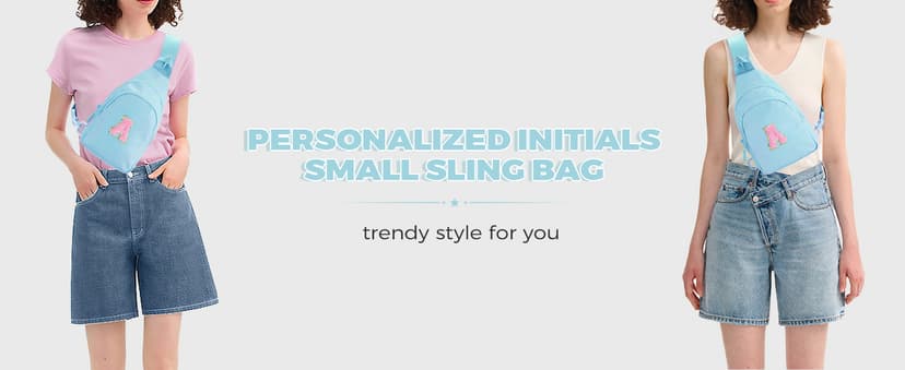 Birthday Gift for Girl Toddler,Sling Bag Fanny Pack Trendy Stuff,Personalized Gifts for 3 4 5 6 7 8 9 10 11 12 13 Year Old Gifts for Teen Girls Kids,Crossbody Initial Bag Purse Blue,A B0FQC9SWK4