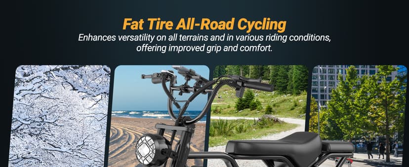 Fat Tire Electric Dirt Bike 750w for Adults 20" Full Suspension Electric Motorcycle Ebikes 48V 18AH Removable Battery,31MPH Top Speed,LED Headlights, Turn Signals,40-70 Miles Range