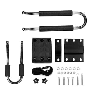 Kayak Roof Rack for 2 Kayaks Carrier, Kayak J Bar Hooks Roof Mount Racks for Universal Cars, SUV, Truck, Set of 4 Racks