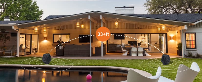 STUDIOFINIX 6.5" Rock Speakers Outdoor Waterproof - 5.3 Bluetooth Wireless Speaker Solar Powered Max Peak 200W for Garden,Patio,Deck,Pool,Backyard (Gray 1 Pair)