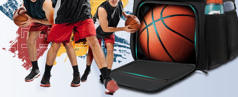 LOINTET Basketball Bag Backpack with Ball Holder Shoes Compartment, Large Basketball Accessories Sports Bag