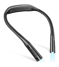 Glocusent Book Light, 3-Color & 6-Brightness Reading Light, Bendable Neck Light, 80-hr Lasting Rechargeable Book Light, Perfect Reading Lights for Books in Bed, Knitting, Repairing, Book Lovers Gifts