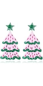 WCRAZYE Christmas Wood Earrings for Women Handmade Wooden Teardrop Dangle Earrings Christmas Xmas New Year Party Earrings Set Winter Holiday Jewelry Gift B0BNNNMHD4