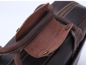 Polare Leather Briefcase for Men Business Travel Messenger Bags 15.6 Inch Laptop Bag YKK Metal Zipper