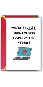 Ziwenhu Funny Internet Dating Card for New Boyfriend, Cute Anniversary Card for Girlfriend, Happy 1 Year Anniversary Card, Valentines Day Gift for Husband Wife…
