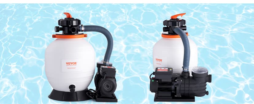 VEVOR 14-inch Sand Filter Pump for Above Ground, Digital Programmer Timer, 3000 GPH, 3/4 HP Pool Pumps System & Filters Combo Set with 6-Way Multi-Port Valve & Strainer Basket, Easy Installation