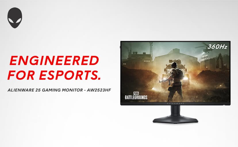 Alienware 25 Gaming Monitor AW2523HF 24.5" IPS LED Full HD (1920 × 1080) 360Hz Display - AMD FreeSync - VESA - Monitor (USB, HDMI) Height/Tilt/Swivel/Pivot Adjustability - Dark side of the Moon