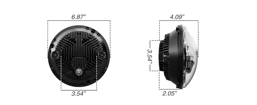 HWSTAR Pair New 1000% Bright Anti-glare 7 Inch Led Headlights Round Compatible with Jeep Wrangler JK JKU TJ LJ Chevy Ford GMC Dodge Mazda Nissan Mack VW etc DOT Approved H6024 Hi/Low Sealed Beam