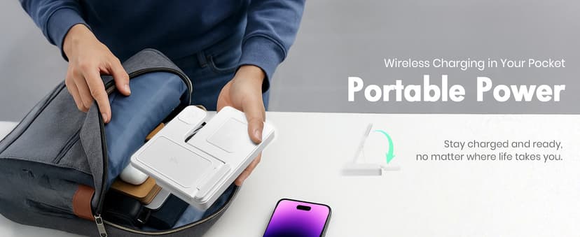 Wireless Charger Stand Charging Station: 3 in 1 Charger Stand Multiple Devices for Apple - iPhone 17 16e 16 15 14 Pro Max 13 12 - Watch 11 10 9 8 7 6 5 4 3 2 SE and Ultra Series-Airpods 4 3 Pro, White