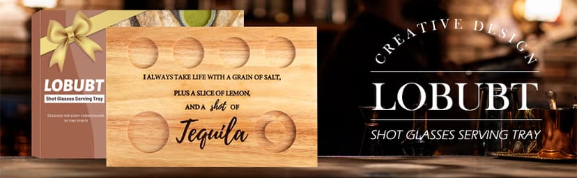 Tequila Shot Board Shot Glasses Serving Tray with Salt Rim Funny Shot Glasses Holder,Tequila Gifts for Housewarming,Liquor, Parties,Bar,Restaurant