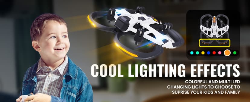 HISINGY MACH 500 Tiny Drones for Kids, Mini Micro Nano Indoor RC Quadcopter for Age 8-12 10-15 12-14,Kids Drone with LED Light,Optical Flow Positioning,3 Speeds,Toys Gifts for Teen Boys Girls