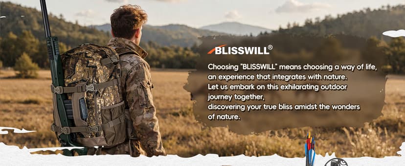 BLISSWILL Hunting Backpack Hunting Day Pack with rifle holder Hunting Gear Accessories gift for men(Timbreon camo)