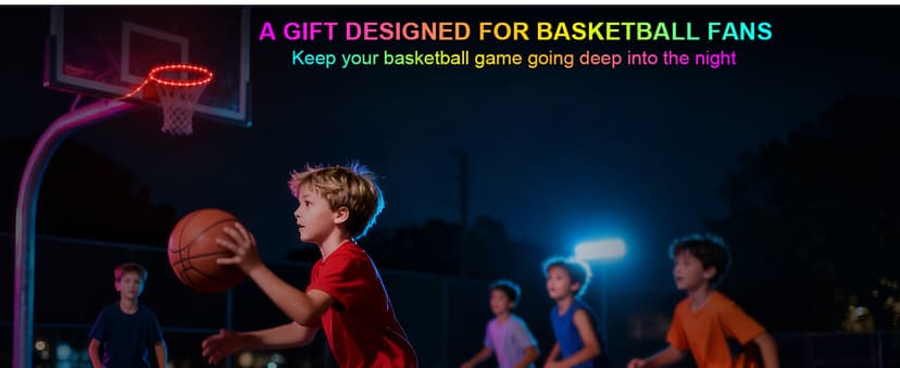 LED Basketball Hoop Lights, Remote Contral Basketball Goal Accessories Light Up Hoop Rim, 16 Color Change, Waterproof, Basketball Gift for Youth Boys Girls Men Kids