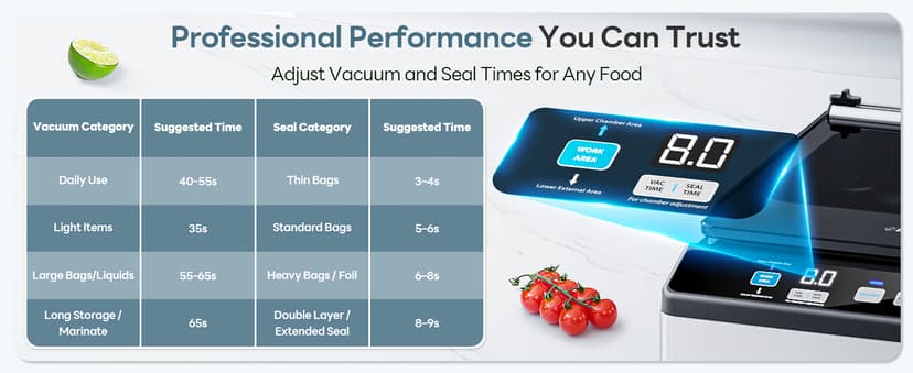 DualCore CVS101 Chamber Vacuum Sealer for Liquids & Sous Vide, 6L Dual Vacuum Zones & Extra-Wide Bag Clamp, 230W Dual-Core Dry Pump x4, Commercial-Grade Food Packaging Machine for Home Use